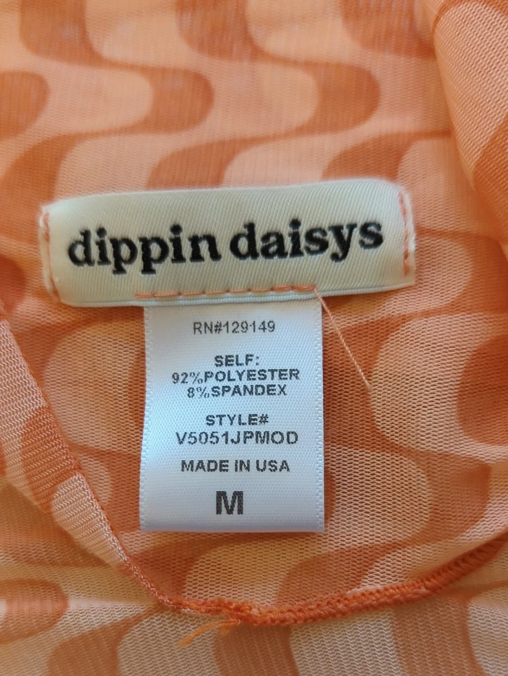 Orange Patterned Bikini Set with Matching Cover-Up Medium